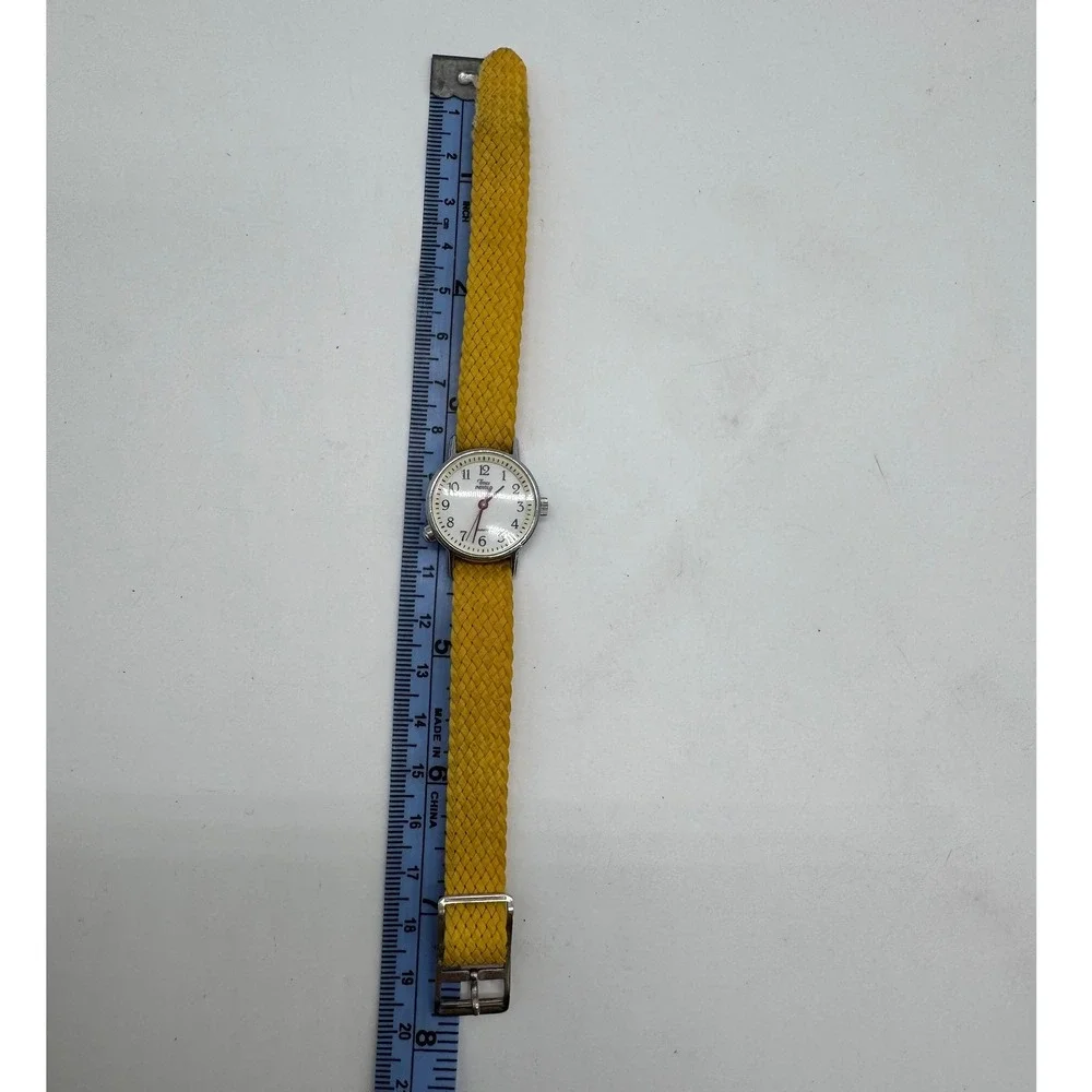 Timex Indiglo Womens Quartz Watch‎ Yellow Braided Band Silver Tone Untested